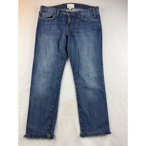 Current/Elliott The Roller Jeans Sz 29 Distressed Frayed Hem Cropped Denim‎